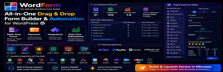 WordForm Pro form builder, payments and integrations for WordPress
